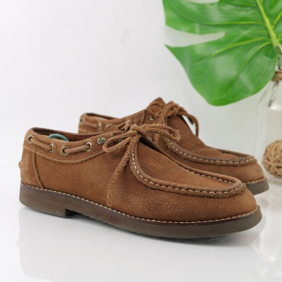 G.H. Bass & Co. Shoes - GH Bass Womens Boot Size 7 Brown Nubuck Lace-Up Comfy Crepe Sole Moc Bootie Shoe